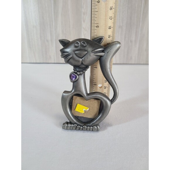 Whimsical Metal Cat Wallet Photo Frame Holder with Beads & Box Boho Decor Accent - Picture 2 of 3